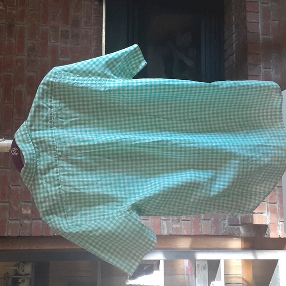 Ralph Lauren Light Green Gingham Shirt - Picture 2 of 5